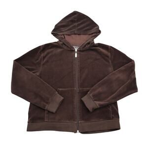 Everyday Sweater Womens L Brown Long Sleeve Front Pockets Full Zip Hoodie